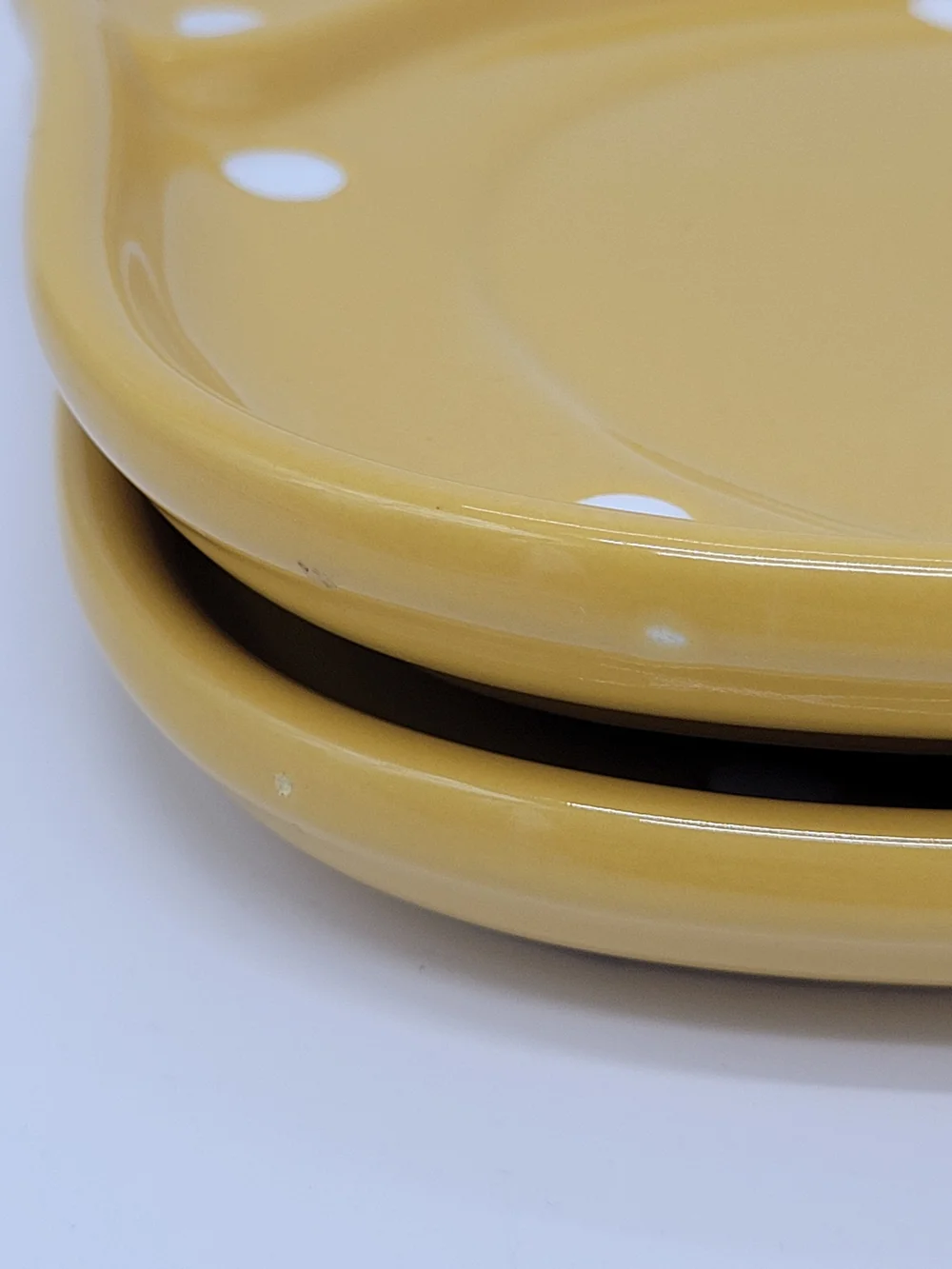 Temp-tations By Tara Snack Plate Set Of 2 Yellow Polka Dot Design Classic
